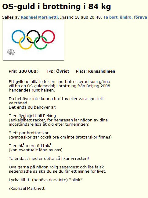 OS-guld i brottning i 84 kg