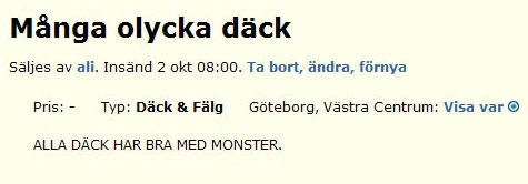 Många olycka däck