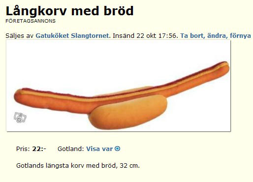 Långkorv med bröd