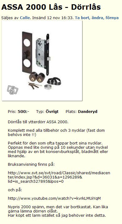 ASSA 2000 Lås - Dörrlås