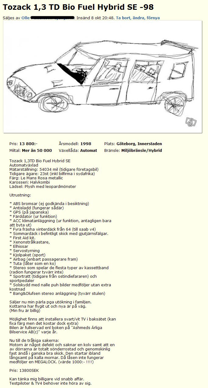 Tozack 1,3 TD Bio Fuel Hybrid SE -98