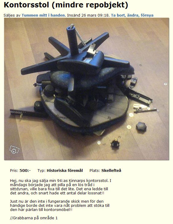 Kontorstol (mindre repobjekt)