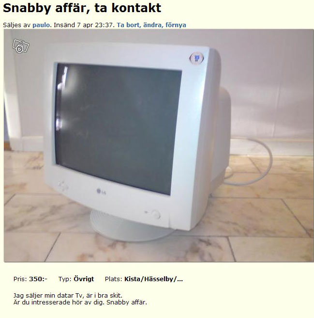 Snabby affär, ta kontakt