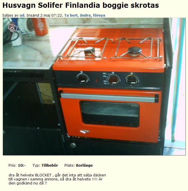 Husvagn Solifer Finlandia boggie skrotas
