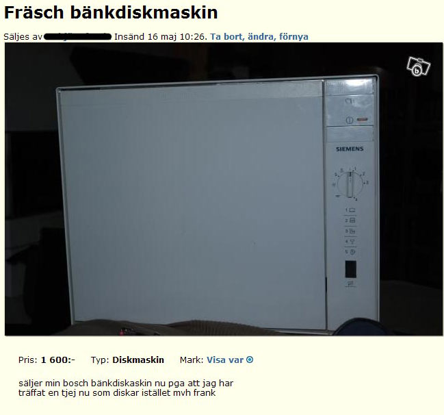 Fräsch bänkdiskmaskin