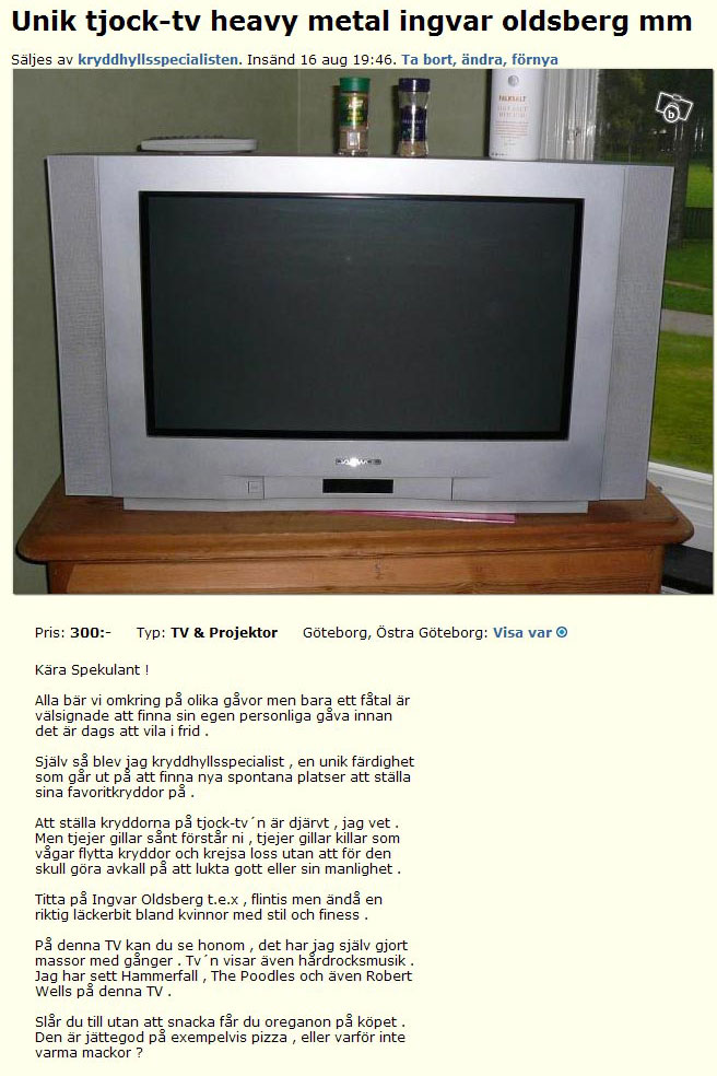 Unik tjock-tv heaby metal ingvar oldsberg