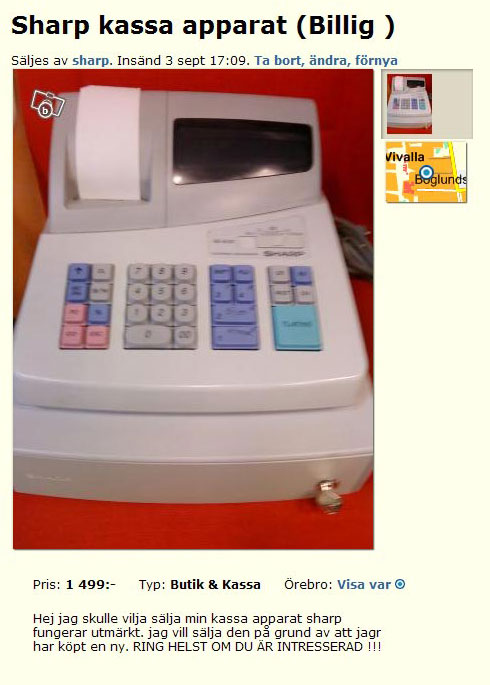 Sharp kassa apparat (Billig)