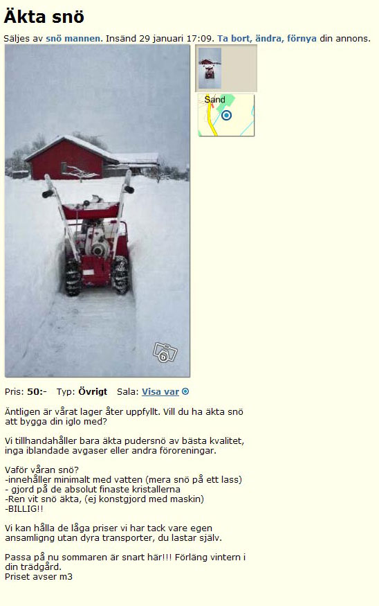 Äkta snö