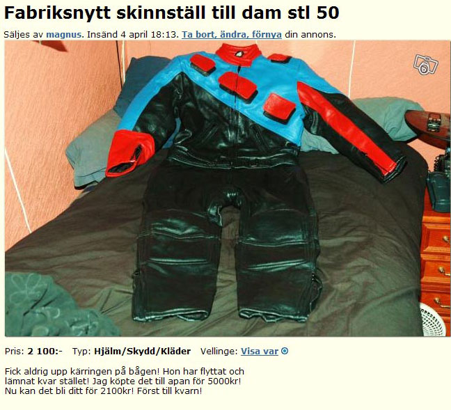 Fabriksnytt skinnställ till dam stl 50