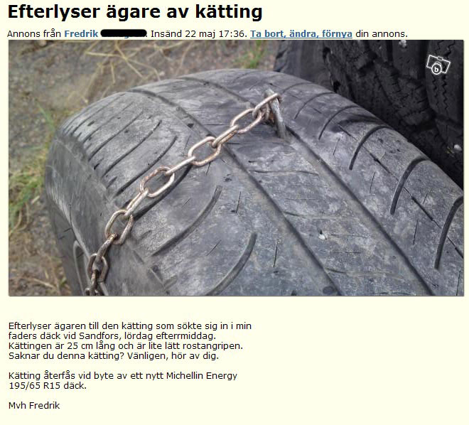 Efterlyser ägare av kätting
