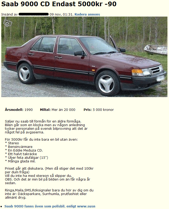 Saab 9000 CD Endast 5000kr -90