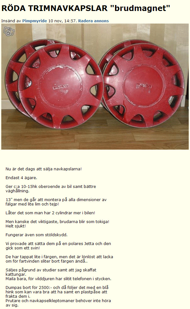 RÖDA TRIMNAVKAPSLAR &#34;brud..